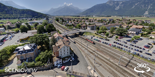 Panorama aérien de la gare d'Aigle ScenicView, Photographie